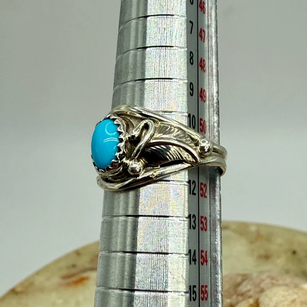 Navajo Sterling Silver Sleeping Beauty Turquoise Ring Mark Barney NWT Sz 6 –3.0g